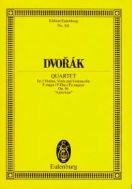 Dvorak: String Quartet F major Opus 96 B 179 (Study Score) published by Eulenburg